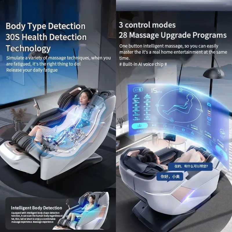 3 Year Warranty 4D SL-Track Zero Gravity full body AirBag Massager Chair Home 3D Office Chair Luxury Electric Massage Sofa 4
