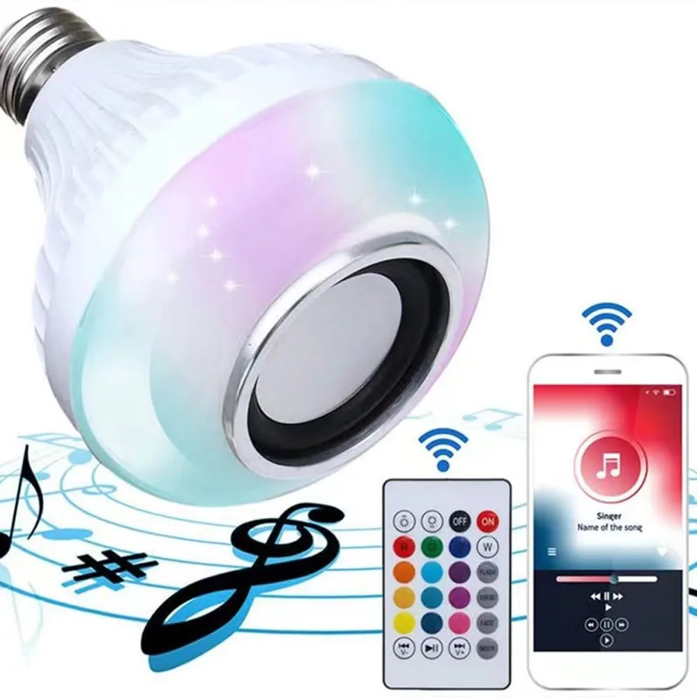 Smart led light bulbs AC85-265V 12W E27 LED light bulb with Bluetooth speaker