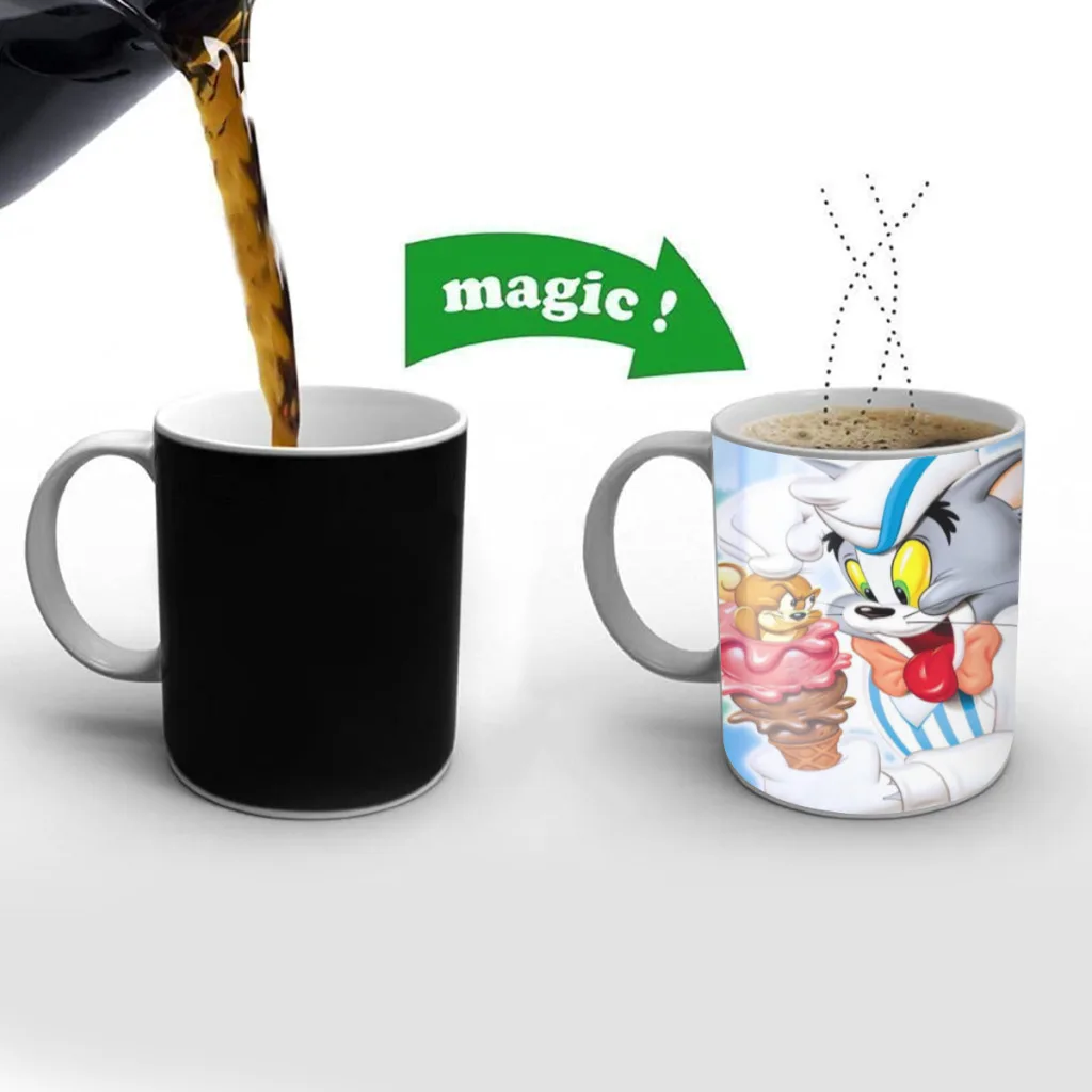 

Anime-Tom-and-Jerry-Creative Tea Coffee Mugs Thermal Color-changing Cups 11OZ Ceramic Milk Cup Birthday gift