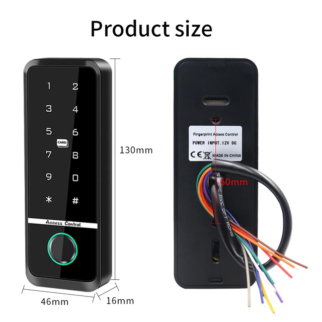 Outdoor Tuya App Wifi Access Control System Kit Set Waterproof RFID EM Fingerprint Keypad + 180Kg Electric Magnetic Strike Locks 6