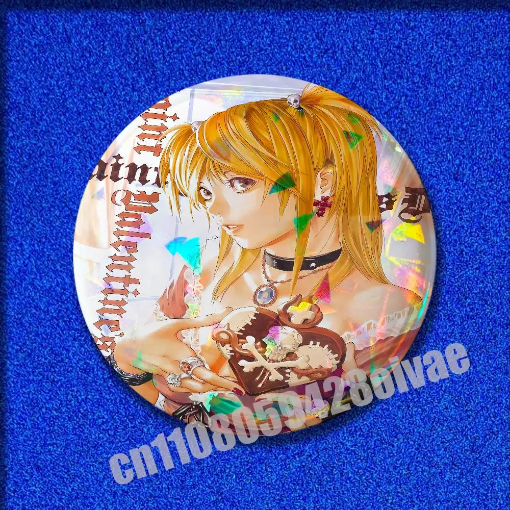 D-Death N-Note Teru Mikami L Misa Insignia 배지 커버 장 75mm 25mm 44mm 브로치 버튼 라운드 핀