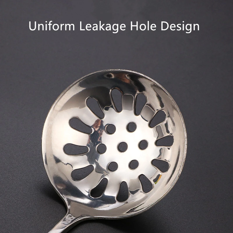 Description Picture 6 of item304 Stainless Steel Spoon Long Handle Soup Ladle Skimmer Korean Tablespoons Home Serving Porridge Scoop Kitchen Cooking Utensils
