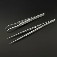 Industrial Tweezers Electronics Anti-static Curved Straight Tip Precision Stainless DIY Hand Tools Sets Forceps Phone Repair 3