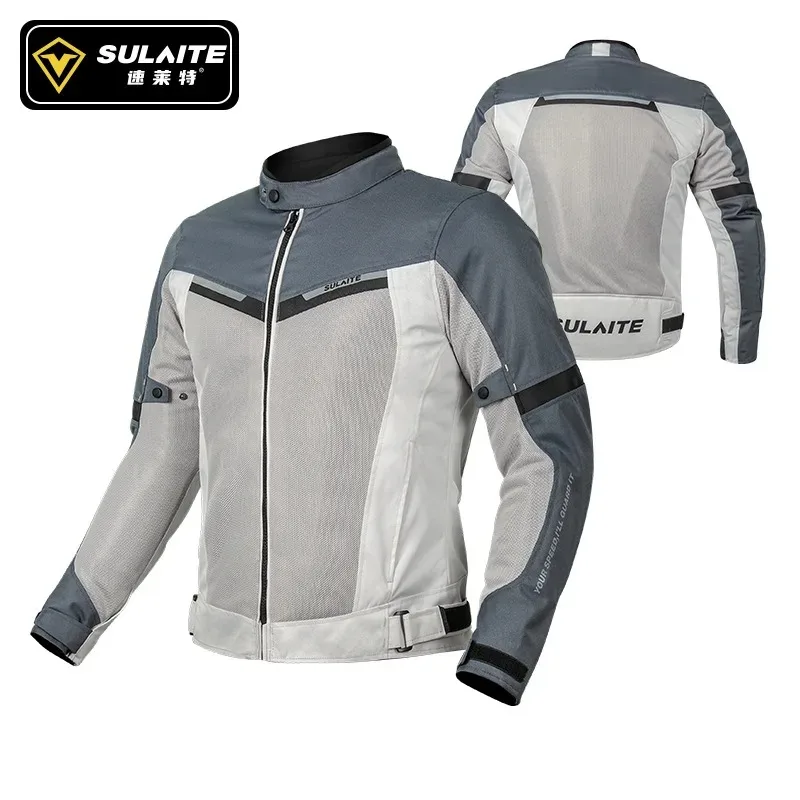 

SULAITE Summer New Jacket Motorcycle Men Women Summer Breathable Mesh Anti-Skid Protection Anti-Collision Soft Armor CE2 Gear