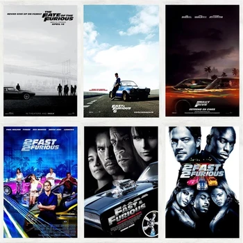 빠르고 격렬한 영화 시리즈 클래식 폴 워커 빈 디젤 빈티지 아트 페인팅, 빈티지 캔버스 포스터, 벽 홈 장식 상품 이미지