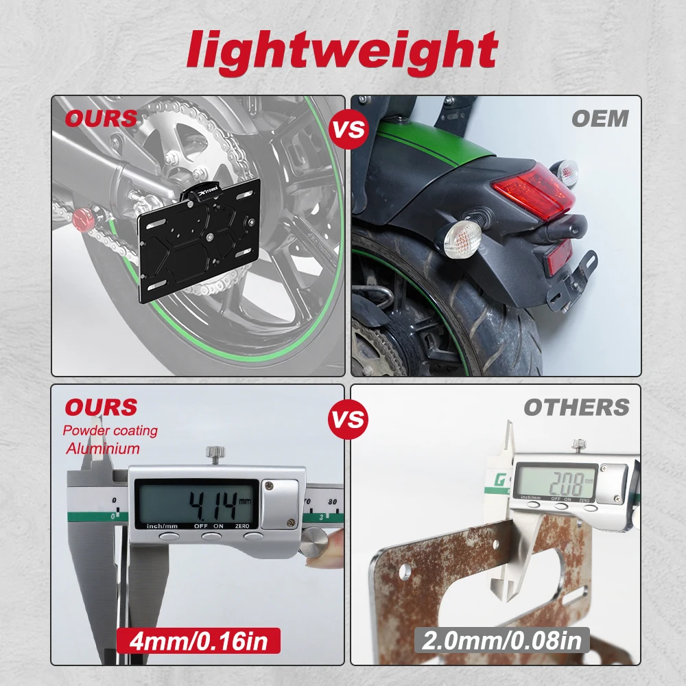 카와사키 불칸 650 S 2015-2025 불칸 650 S 카프 2017-2019 오토바이 사이드 마운트 번호판 브래킷 펜더 제거 키트