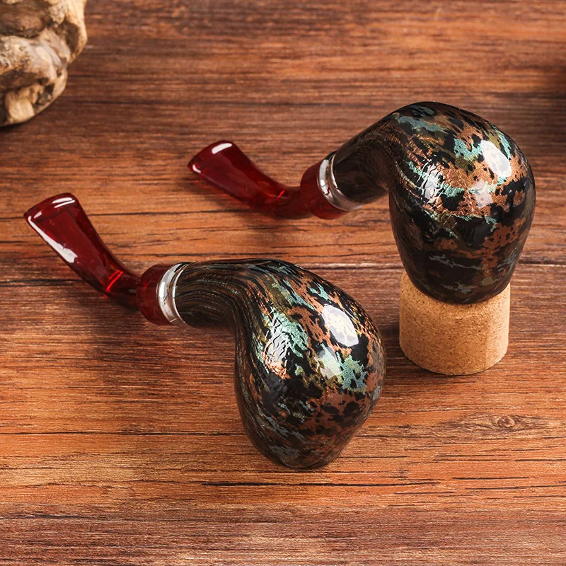 Portable detachable colorful bakelite pipe Durable Imitation Solid wood Smoking Tobacco Filter pipe Cigarette Pipes Gifts