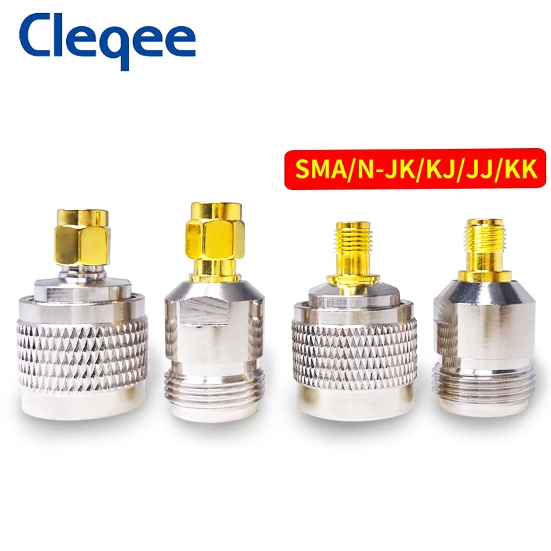 

Cleqee 4PCS SMA to N Adapter N Male To SMA Male Plug Female Jack RF Connector Test Converter Fast Shipping