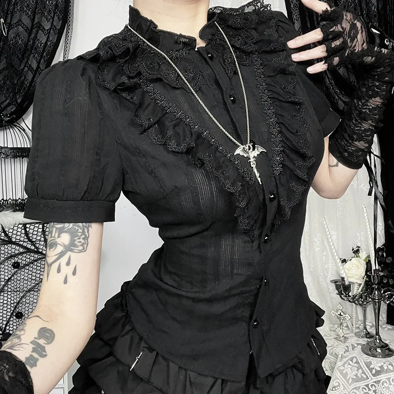 Women's Y2K Gothic Vintage Black T-Shirt