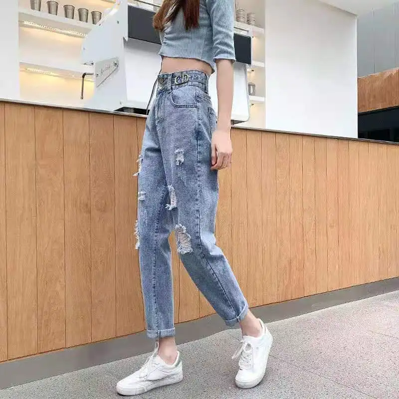 

Cowboy Pants for Women Jeans Vintage Clothing Jean Large Size Women's Denim Overalls Woman Trousers Harajuku Fashion Urban Pant