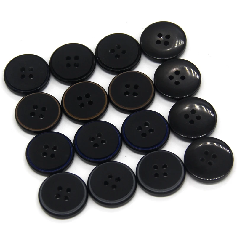 HENGC 15/20mm Round Matte Black Resin Coat Buttons For Clothes Retro Man Suit Jacket Cardigan Needlework DIY Crafts Wholesale 2
