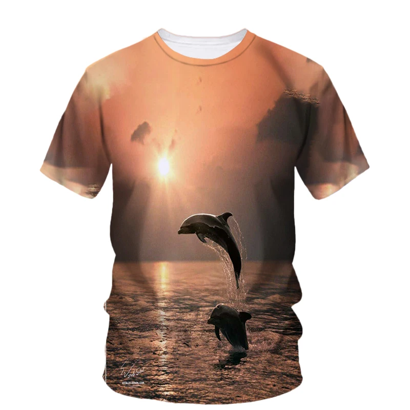 

New Underwater Mysterious World Printing Street Fashion Style Men's Round Neck Comfortable T-shirt