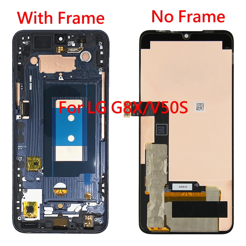 LG G8X G8S V50S G8 ThinQ LCD 디스플레이 터치 스크린 (LG G8 ThinQ LCD 용 프레임 디지타이저 패널 어셈블리 교체 포함) AAA +
