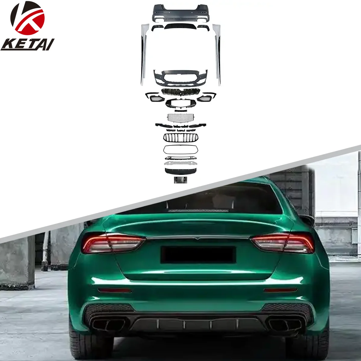 Trofeo Style Car Bumper Labbro Anteriore Diffusore Posteriore Gonna Laterale Vents Spoiler Body Kit Per Maserati Quattroporte 2014 +