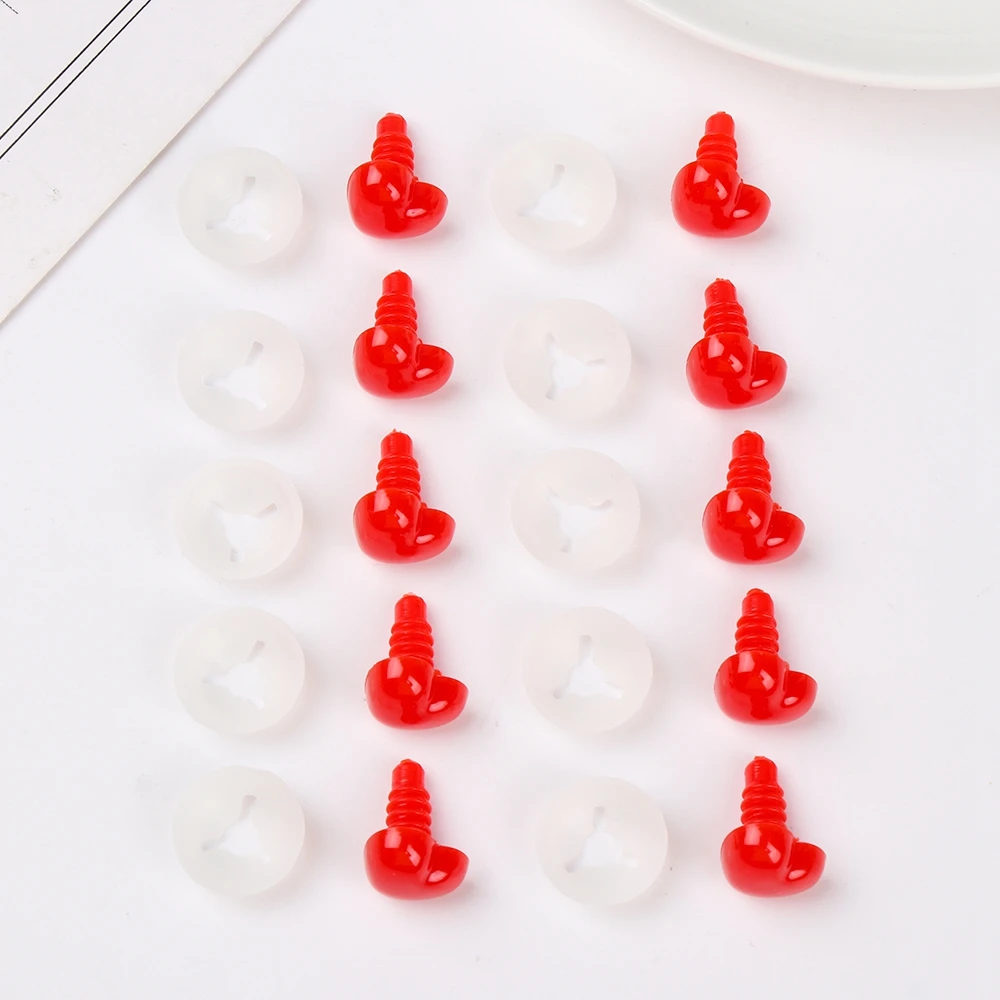 10Pcs Heart Shape Plastic Safety Noses For Crochet Toys Amigurumi Pink/Red/Black Nose Animal for Bear Puppet Dolls Toys DIY