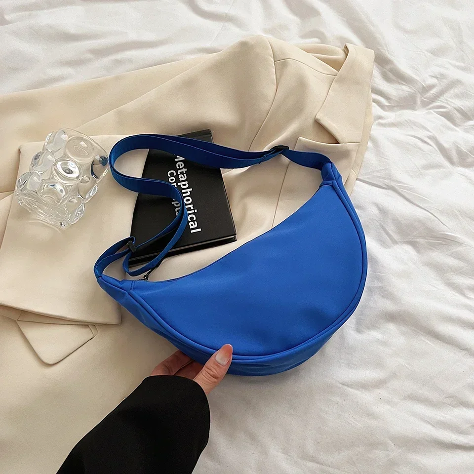 Simple Design Women's Messenger Bag Fashion Ladies Nylon Hobos Small Shoulder Bags Vintage Female Girls Purse Cloth Handbags 11