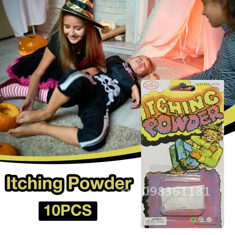10pcs Itching Powder Funny Joke Trick Magic Novelty Gag Prank Stuff Halloween Party Supplies Joke Toys For Kids Adults