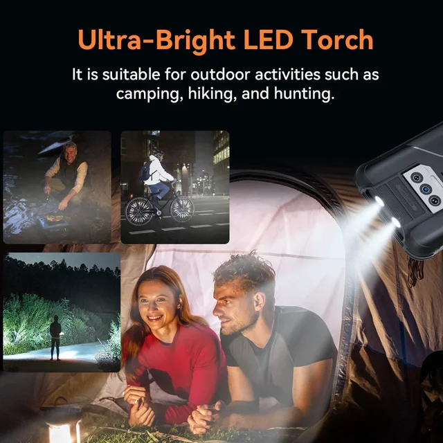 Cubot KingKong 8 Smartphone , 6 Go de RAM, 256 Go de ROM, batterie Dean 10600mAh, lampe torche LED, caméra arrière 48MP, NDavid, empreintes digitales, téléphone portable pour touristes 5