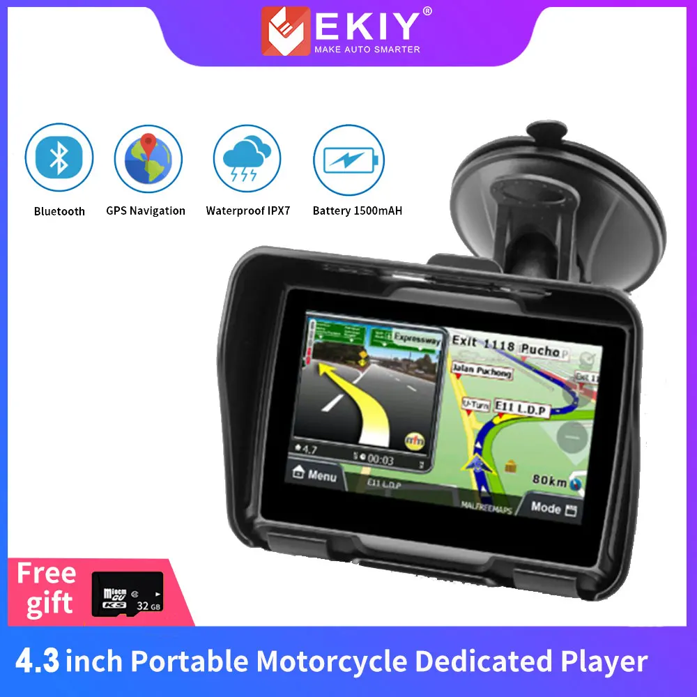 EKIY43inchMotorcycleWirelessAppleCarplayAndroidAutoXPlayIPX7