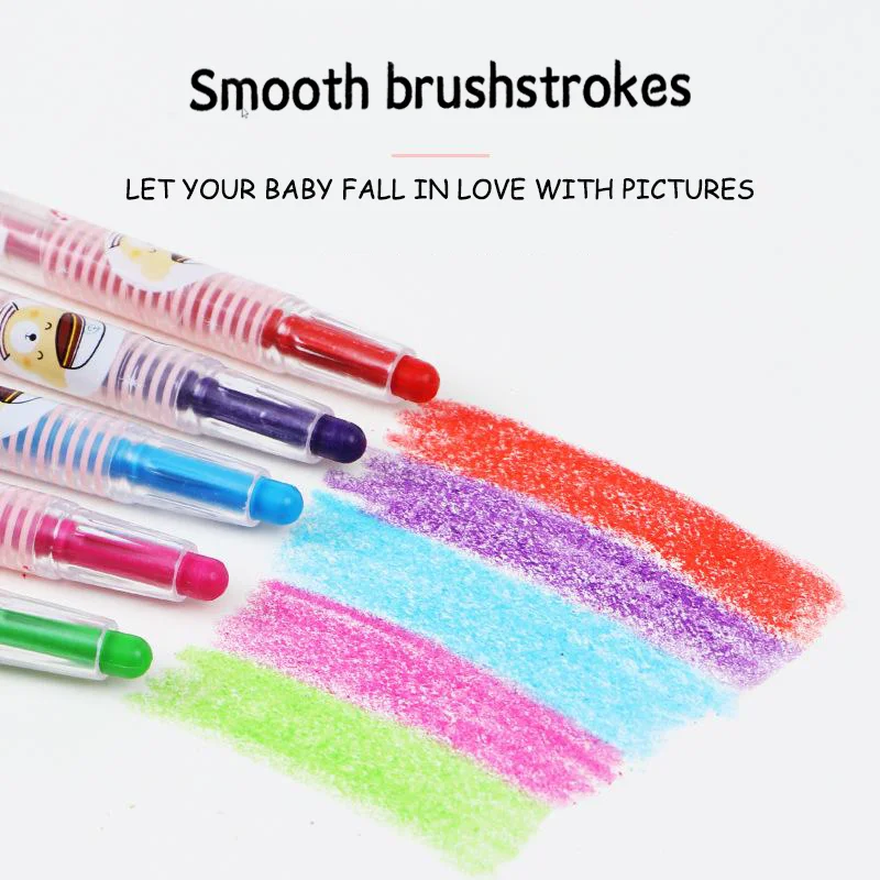 2024 new navy bear safe erasable children's rotating crayon color pen painting pen children's art graffiti pen plastic box - Image 3