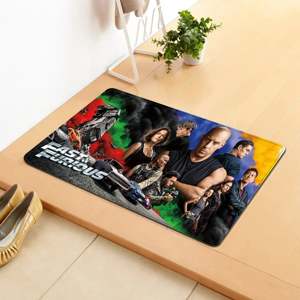 Fast and Furious Moive Door Mat Washable Non-Slip Living Room Sofa Chairs Area Mat Kitchen Doormat Area Rug 4