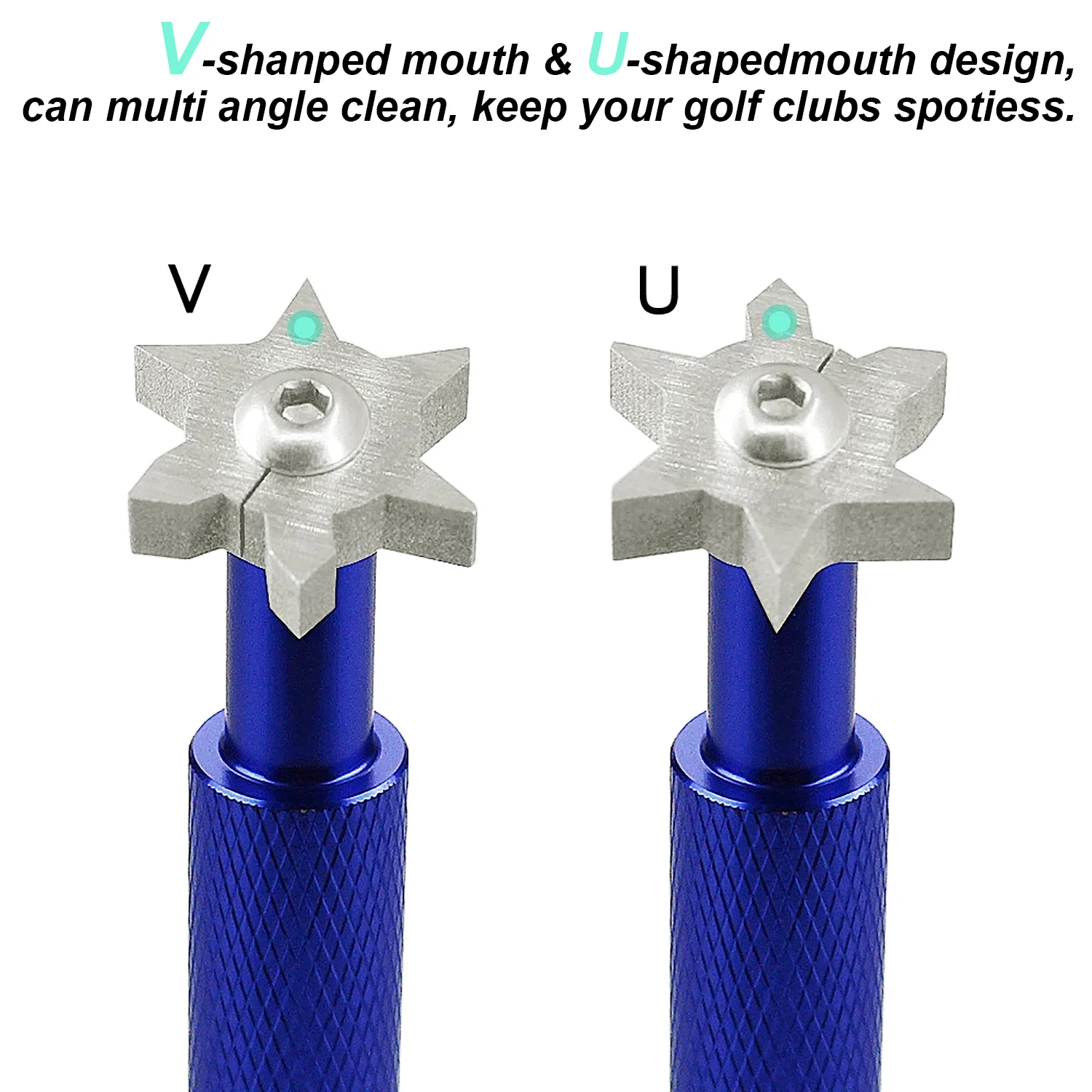 Golf Club Groove Sharpener Golf Accessory Tool  6 Heads Strong Wedge Alloy Wedge Sharpening Tool  for Re-Grooving Golf Clubs 3