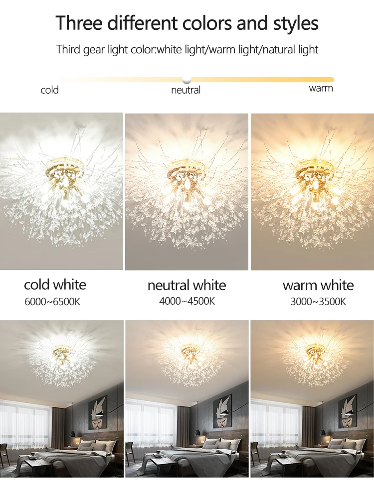 IRALAN Modern Light Luxury Crystal LED Ceiling Lamp Image 8