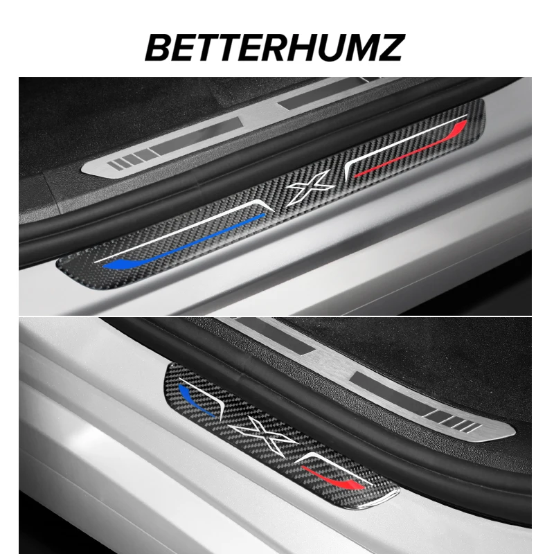 4 Pièces Plaques Plinthes En Fibre Carbone De Voiture, Pour B-MW X6