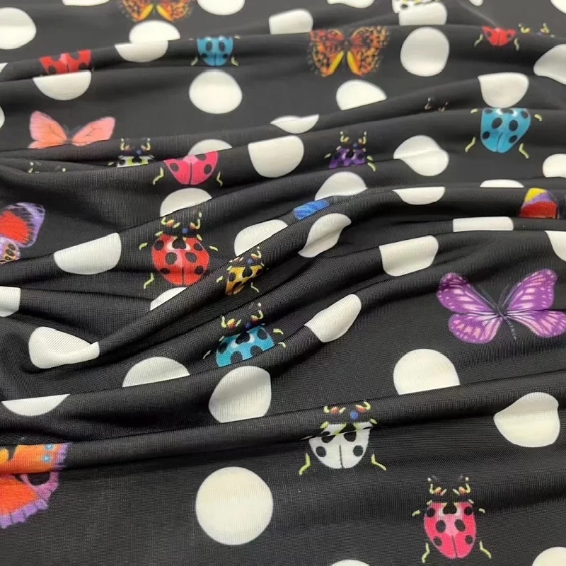 High Stretch Swimsuit Fashion Fabric Brand Simulation Silk Satin Chiffon DIY High Quality Clothing Designer Printed Fabric