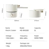 110V 220V Foldable Electric Cooking Pot 2L Multifunctional Electric Pan Hotpot Rice Cooker Non-stick Electric Skillet for Travel 6
