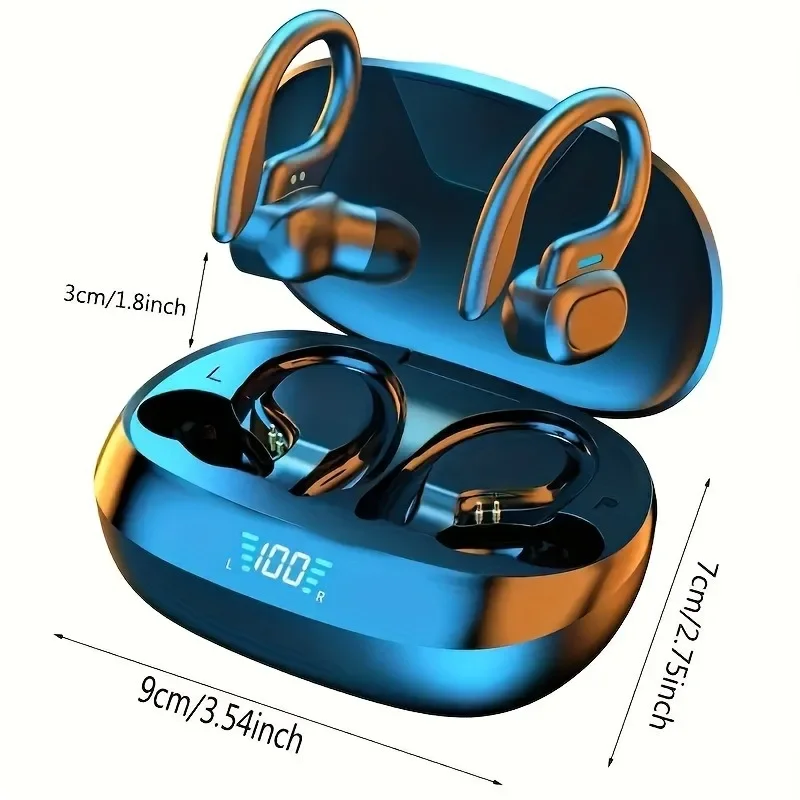 SP16 wireless Bluetooth earphones with sports ear hanging and long battery life LED digital display that won't shake off