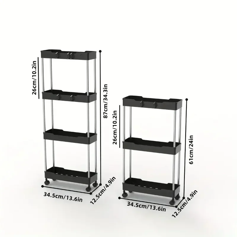 Bathroom Storage Rack With Wheels 3/4 Layer Rolling Utility Cart Bathroom Storage Organizer Multi-purpose Utility Cart storage rack bathroom shelf rack bathroom storage rack storage trolley