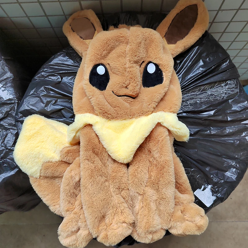40/90cm Huge Pokemon Eevee Anime Plush Toys Big Pokémon Plushie Kawaii Semi-finished Leather Holster Pillow Gift for Children 4