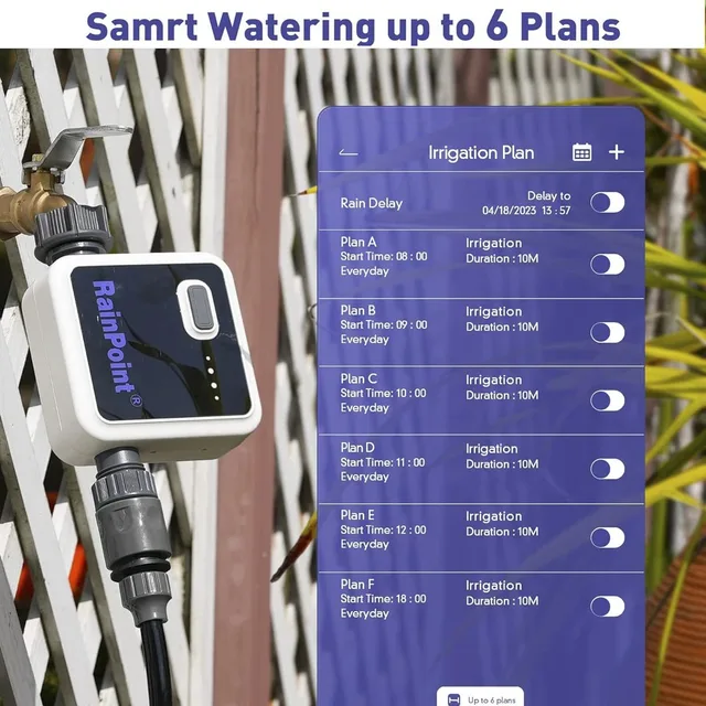 RainPoint Smart Lawn Sprinkler Controller Irrigation System Valve Timer Wireless Water Timer Smart Garden Hose Faucet Timer 3