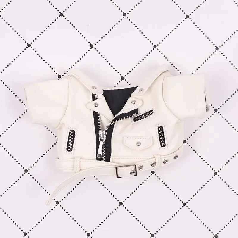 20cm high aesthetic cotton doll leather jacket doll with the same handsome leather jacket, versatile 4