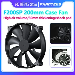 Phanteks F200SP Case Fan 200mm High-volume Black Chassis Cooling fan 4PIN 30mm Thickened Quiet Cooler pc cpu Cooling Fan