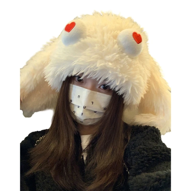

Oversized Rabbit Hat Photo Props New Year Halloween Bomber Hat for Adults Kids Rabbit Ears Y2K Halloween Headwear