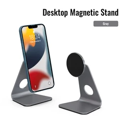 Sleek Aluminum Magnetic Phone Holder with Adjustable Angle (GRAY)
