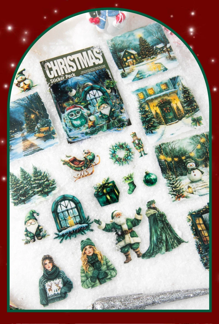 40 teile/paket Frohe Weihnachten Aufkleber Weihnachten Party Kreative Klebstoff DIY Hand Made Collage Junk Journal Scrapbook Liefert ﻿ – Detail 10