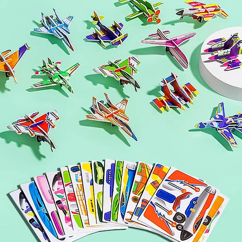Educational 3D Cartoon Puzzle Cartoon Paper Jigsaw Puzzles 100 PCS Dinosaurs Animals Airplanes Learning Puzzles Art Crafts