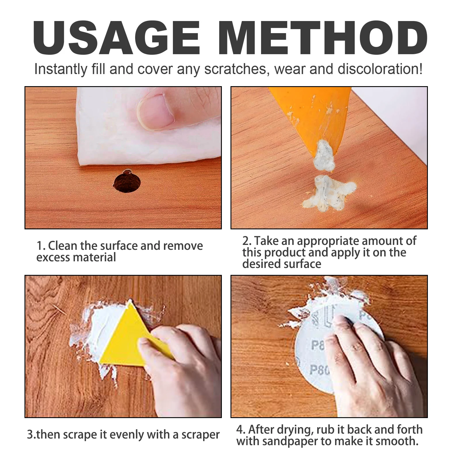 Wood Putty Brown Hole Crack Repairing Wood Grain Filler Wooden Furniture Floor Repair Paste Office Desk Cabinet Scratch Remover