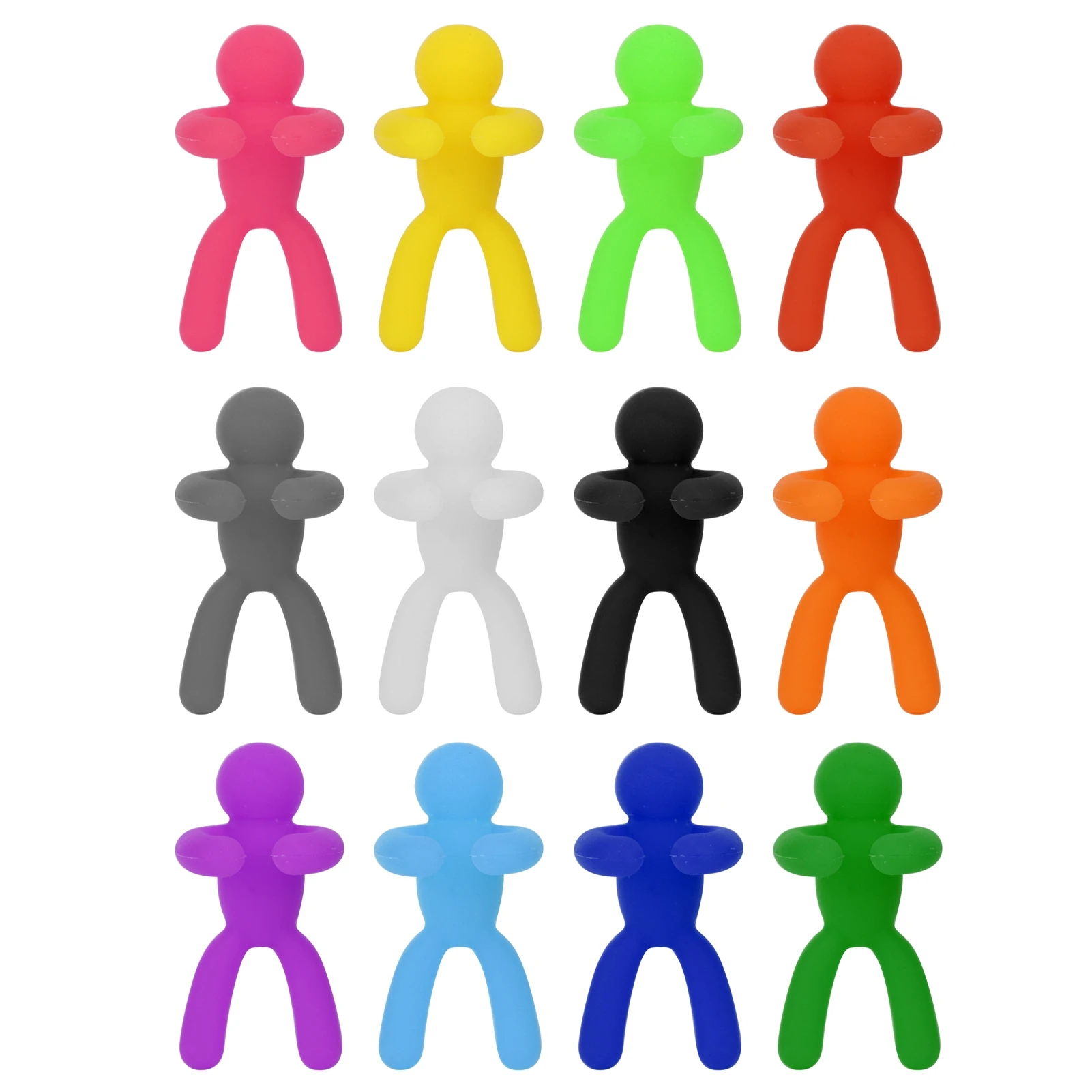 12/24Pcs Small Man Drink Markers Wine Glass Tags Drink Charms Cocktail Picks Gel Small Man Wine Cup Marker Red Wine Cup Mark