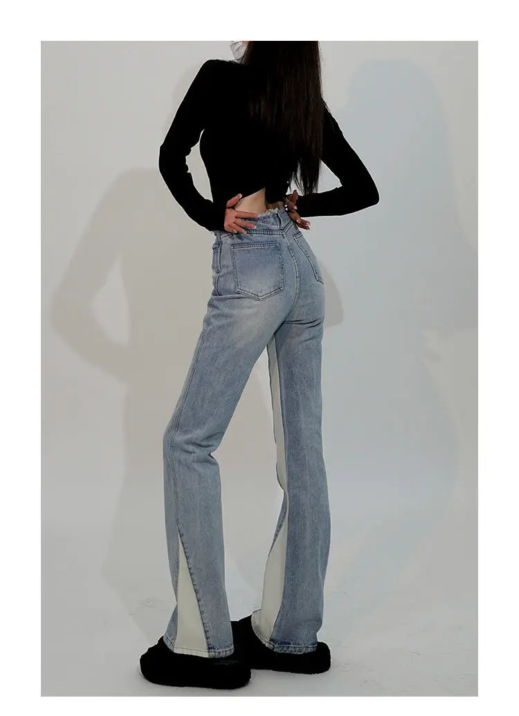 High Waist Spring Denim Long Casual Wide Leg Jeans New Loose Women Fashion Long Denim Korean New Harajuku Trousers blue jeans