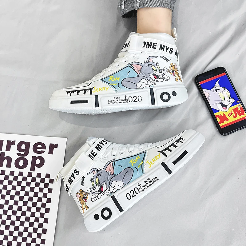 

Autumn and Winter New Youth Anime High Top Casual Girl Board Shoes Boys and Children's Sports Shoes Couple Tens para ni ñ o