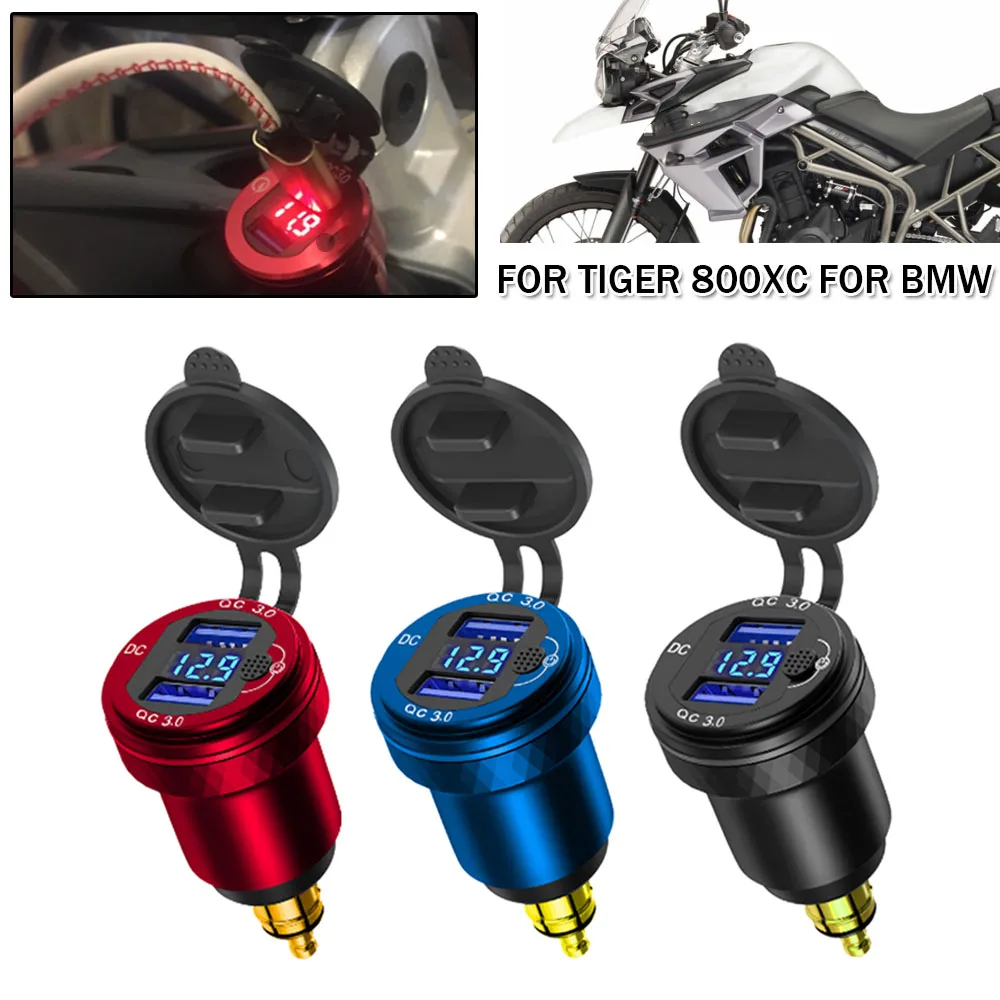Dual USB TypeC Quick 3.0 Charger DIN Hella Socket LED Adapter For BMW R1200RT F900XR R1200GS R1250GS S1000XR F800GS F850 750GS