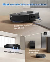 Aspirateur robot ECOVACS DEEBOT T30e Omni avec fonction serpillière, robot de nettoyage OZMO Turbo 2.0 25 000 Pa, brosse principale triple V anti-emmêlement Zero Tangle 3.0, station de base Omni, 45 ° C Séchage rapide, 6