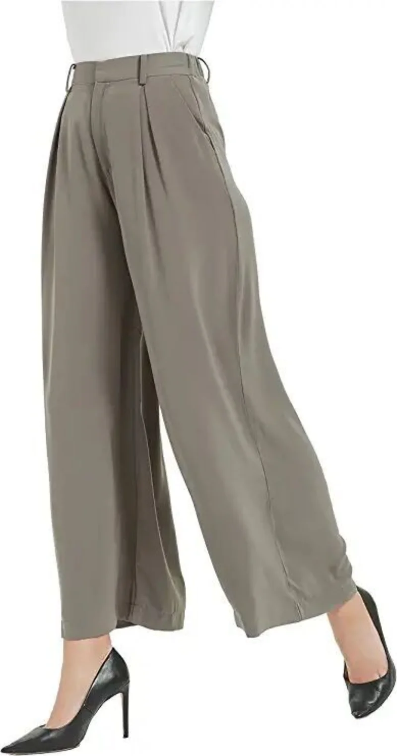Women Autumn High Waist Casual Wide Leg Long Pants Trousers Women's High Waist Casual Wide Leg Pants Casual Commuter Pants