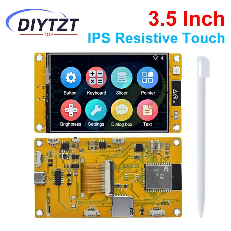 TZT ESP32 3.5 인치 LCD TFT 개발 보드 ESP32 LVGL WIFI 및 블루투스 디스플레이 모듈 240*320 터치 기능이 있는 스마트 디스플레이 화면