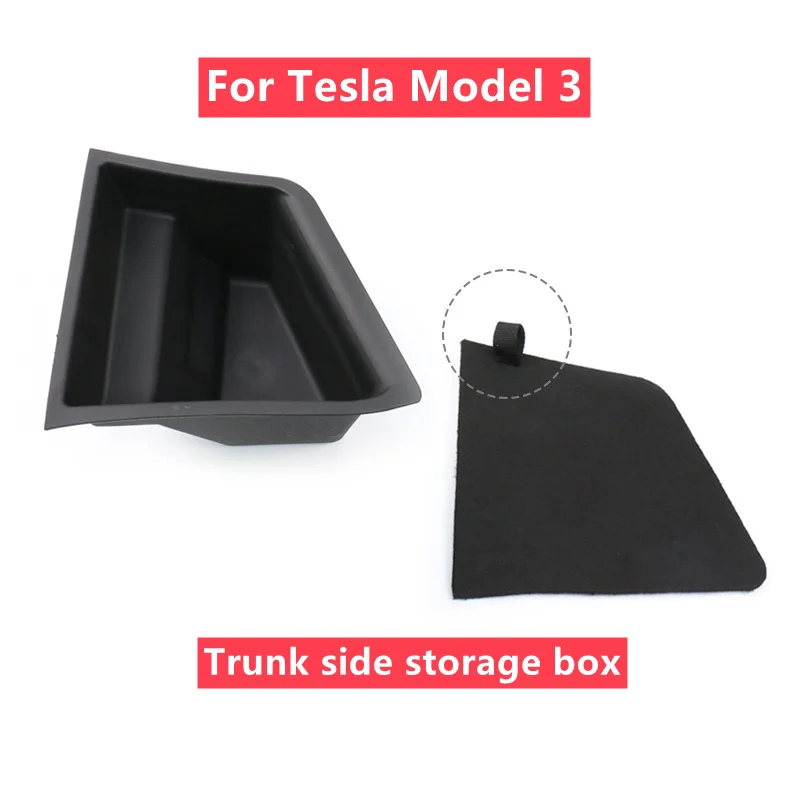 Tesla Model Y Car Interior Accessories Model 3 Trunk Side Cover Original Car Storage TPE Durable Trunk Storage Box