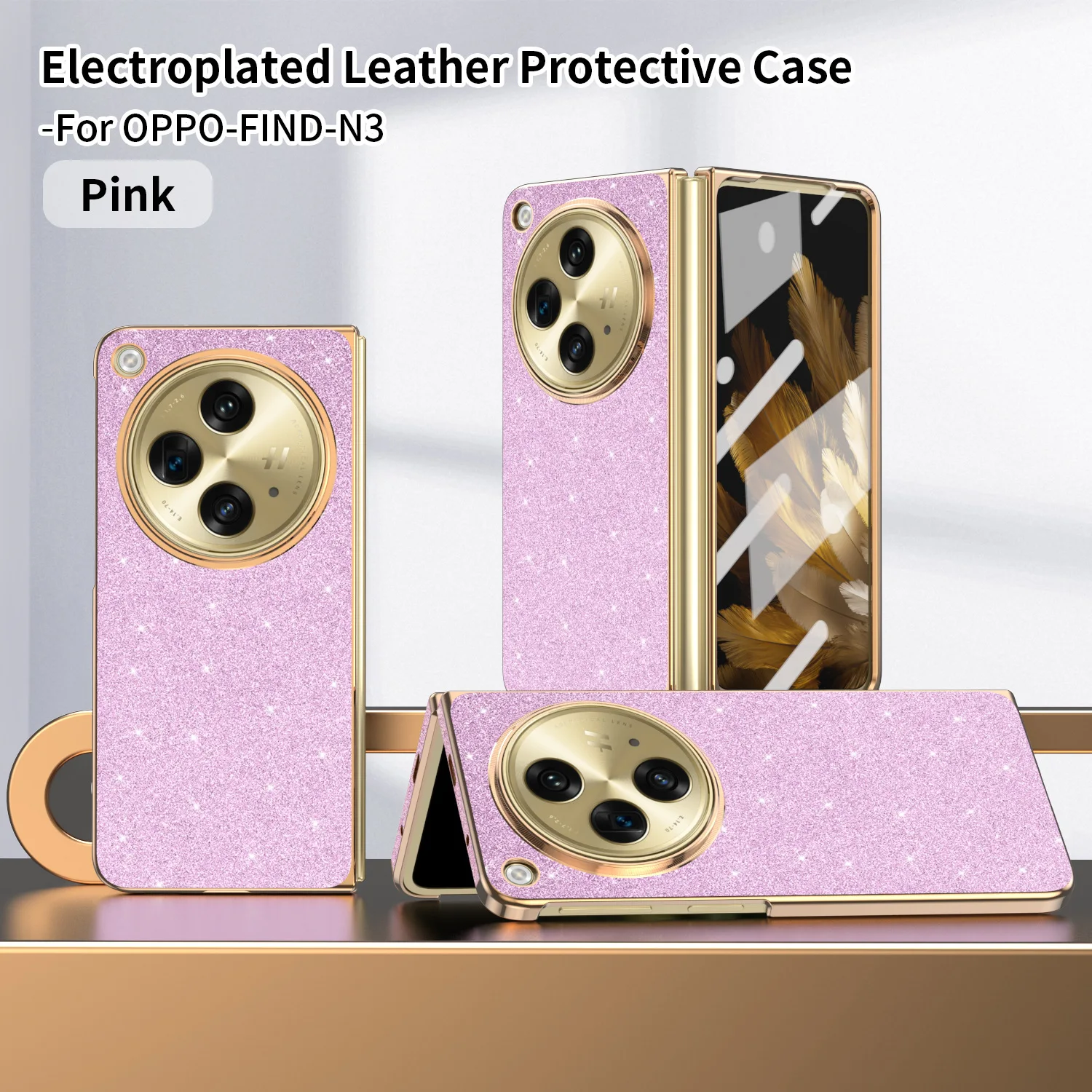 Case For OPPO Find N3 Luxury Leather  Glitter Bling Case For Oppo Find N3 N3 Couqe Funda